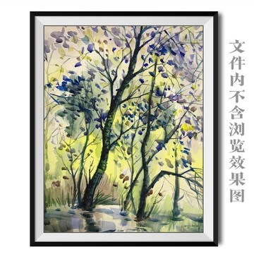 风景水彩画