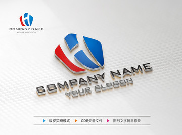 H字母标志 H字母LOGO设计