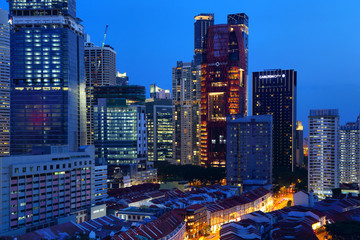 新加坡城市风光夜景