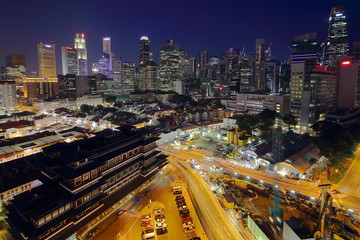 新加坡城市风光夜景