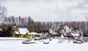 山村雪景