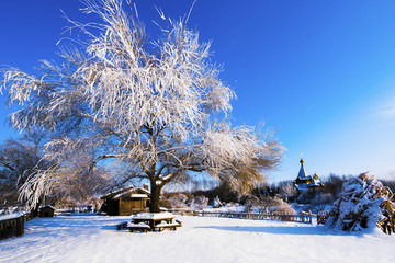 雪景农家院