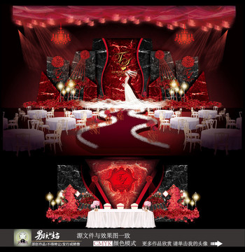 大理石婚禮 黑紅色婚禮 婚禮