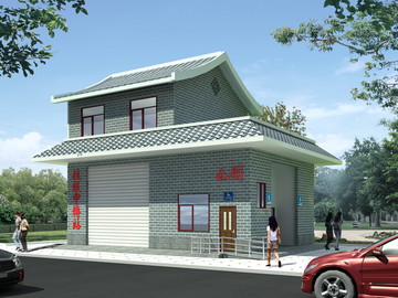 古建公廁 垃圾中轉(zhuǎn)站高清效果圖