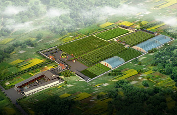 古建生態(tài)園采摘園農(nóng)莊效果圖大圖