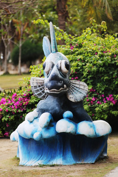三亚西岛海鱼雕塑