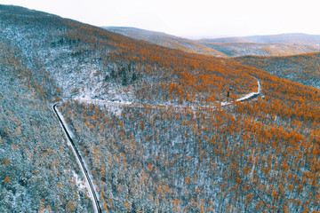 林海秋雪公路 航拍