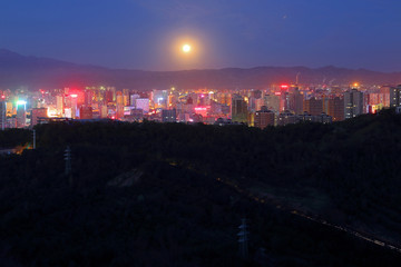 乌鲁木齐雅玛里克山城市风光夜景