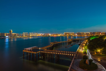 五缘湾木栈道夜景