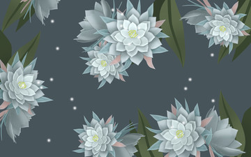 3D浮雕立體曇花電視背景墻