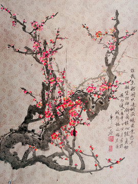 國(guó)畫紅梅