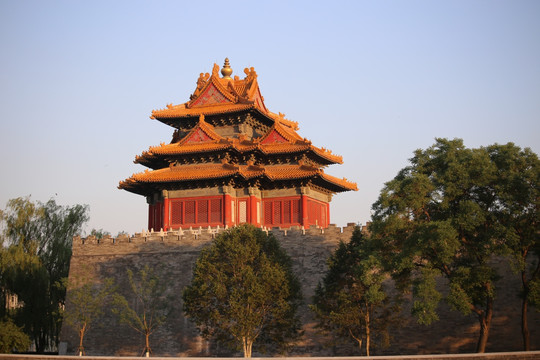 北京故宫角楼古建筑特写