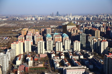 奥森大钉子奥运塔上俯视北京