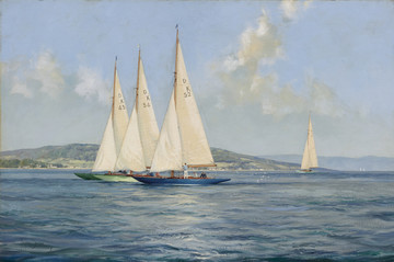 蒙塔古道森 帆船油画