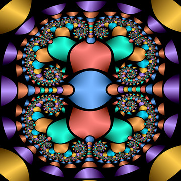 五彩螺旋立体图案