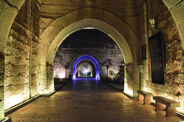城墙拱门夜景