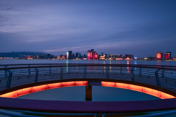 青岛唐岛湾夜景 黄岛 滨海