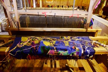 手工纺机织布机