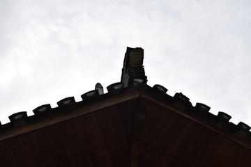 古建筑屋顶横梁