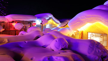 雪乡全景 中国雪乡 雪乡