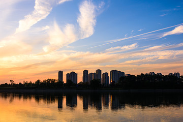 夹江日落景观