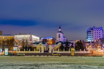 莫斯科圣菲利普教堂夜景