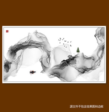 新中式水墨掛畫 潑墨寫意禪境
