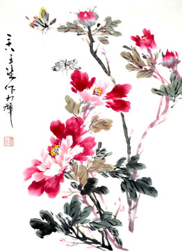 原創(chuàng)寫(xiě)意牡丹花