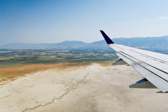 空中旅行 坐飞机 盐湖城湿地