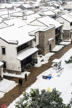 俯瞰雪后的老门东