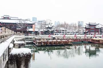 南京夫子庙雪景