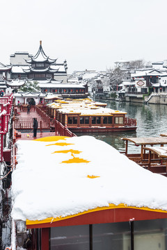 南京夫子庙雪景