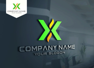 X字母綠色標(biāo)志 LOGO設(shè)計