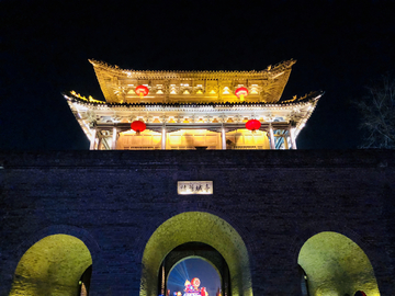 台儿庄运河古城夜景