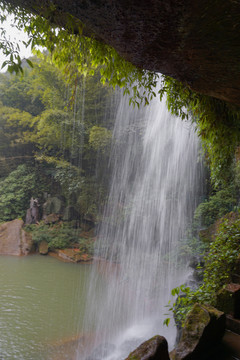 赤水四洞沟 水帘洞瀑布水帘景观