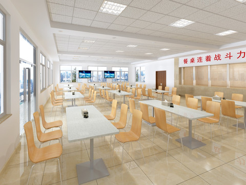 部隊(duì)餐廳食堂裝修效果圖