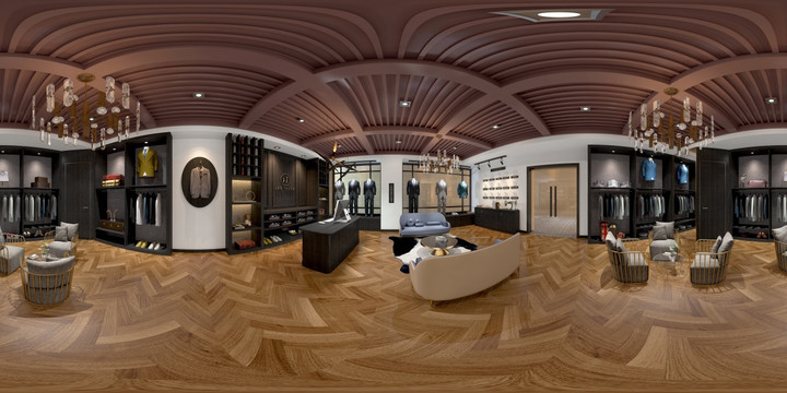 服装店360度全景效果图设计