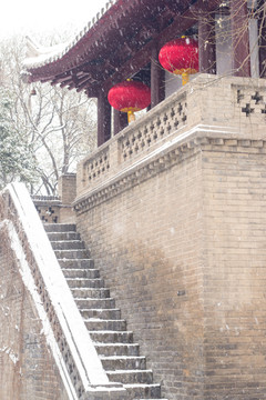 西安小雁塔寺庙建筑局部