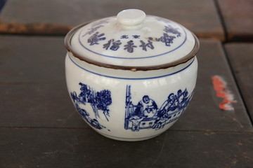 老物件稻香村瓷罐