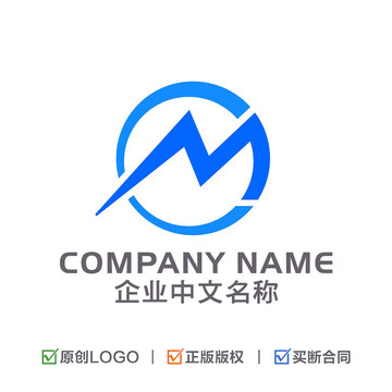 字母N 字母M 閃電LOGO