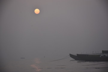 海上落日