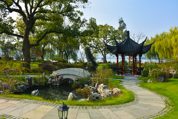 中式园林背景