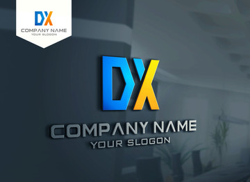 DX字母LOGO设计 标志