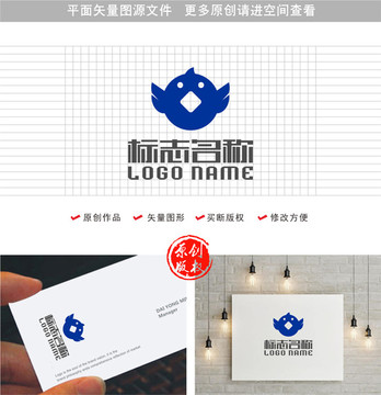 飞鸟铜钱金融标志投资logo