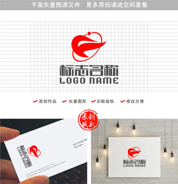 F字母标志飞鸟科技logo