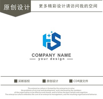 H S 字母 科技 logo