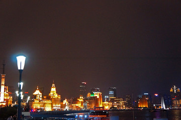 上海外滩夜景全景