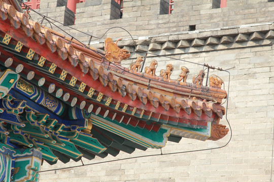 中式传统琉璃瓦屋檐