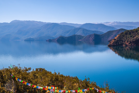 泸沽湖山水风光