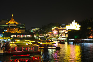 南京秦淮河夜景图片